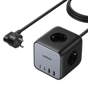 UGREEN CD268 65W USB-A/USB-C elosztó + 3x AC aljzat fekete