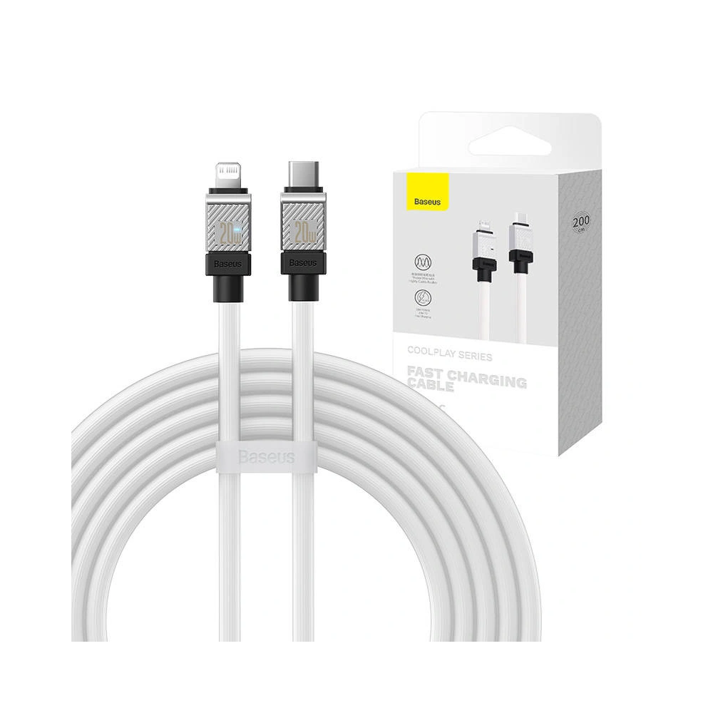 Hurtownia GSM - Kabel Baseus CoolPlay Series USB-C/Lightning 20W 2m (weiß) - BSU4316 - {ean13} - Hurt