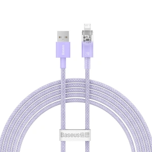 Kabel Baseus Explorer Series USB-A/Lightning 2m 2.4A (fioletowy)