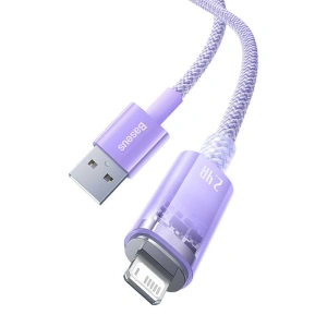 Kabel Baseus Explorer Series USB-A/Lightning 2m 2.4A (fioletowy)