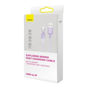 Kabel Baseus Explorer Series USB-A/Lightning 2m 2.4A (fioletowy)