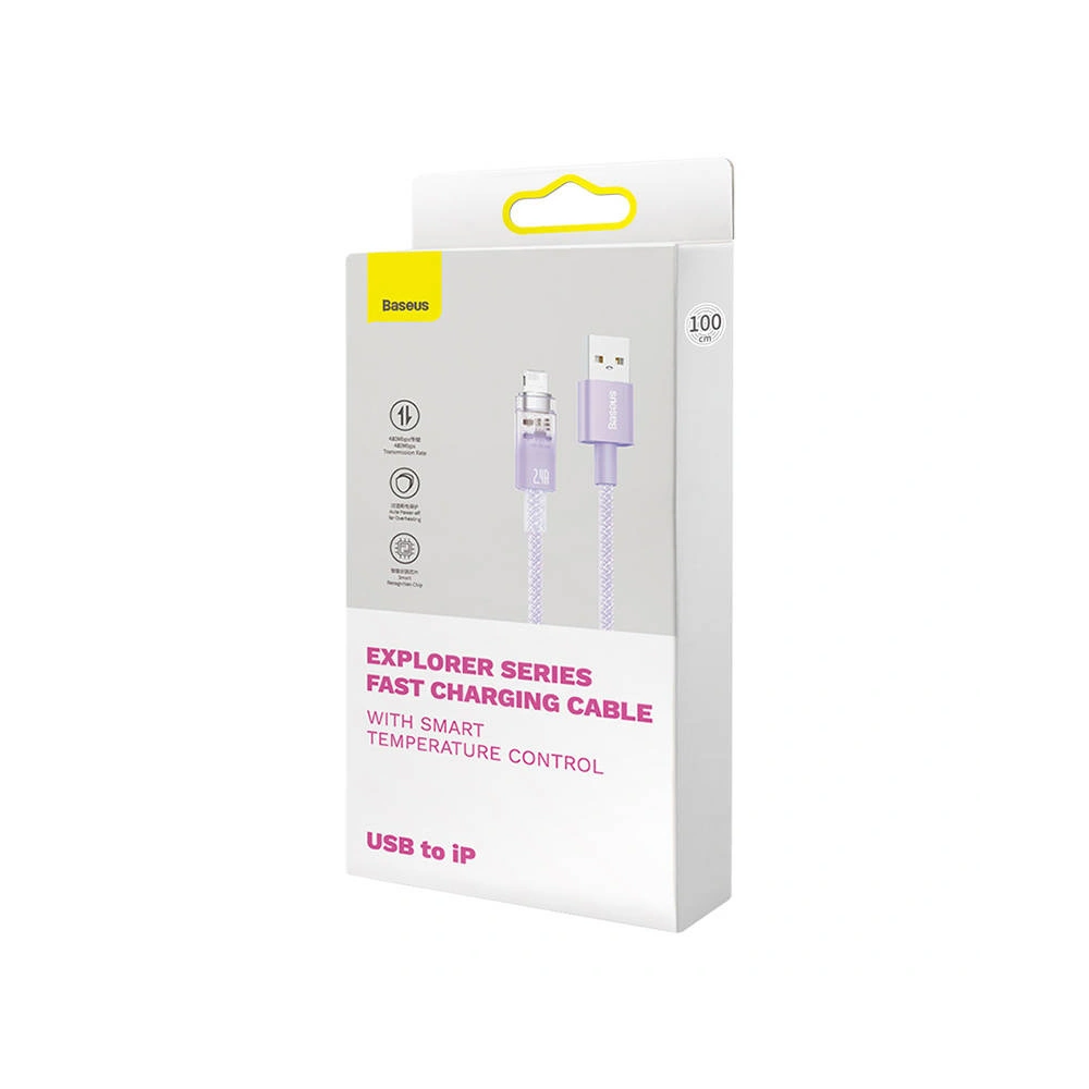 Hurtownia GSM - Cablul Baseus Explorer Series USB-A/Lightning 2m 2.4A (violet) - BSU4317 - {ean13} - Hurt