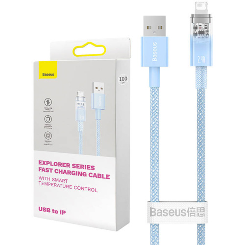Baseus Distributor - 6932172629014 - BSU4318 - Baseus Explorer Series USB-A/Lightning Cable 2m 2.4A (blue) - B2B homescreen