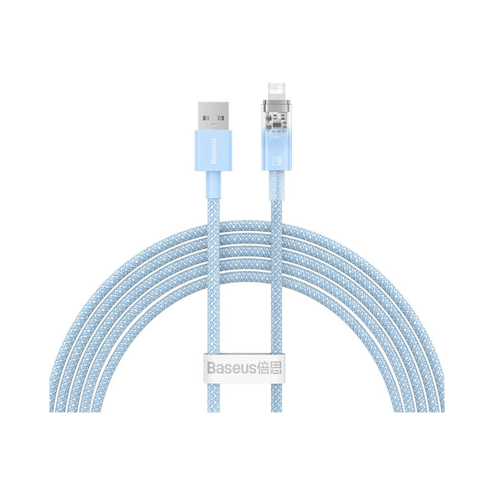 Hurtownia GSM - Cablul Baseus Explorer Series USB-A/Lightning 2m 2.4A (albastru) - BSU4318 - {ean13} - Hurt