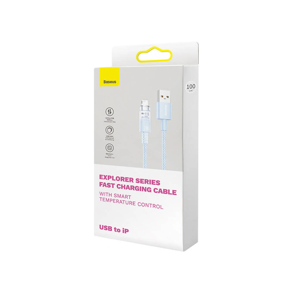 Hurtownia GSM - Cablul Baseus Explorer Series USB-A/Lightning 2m 2.4A (albastru) - BSU4318 - {ean13} - Hurt