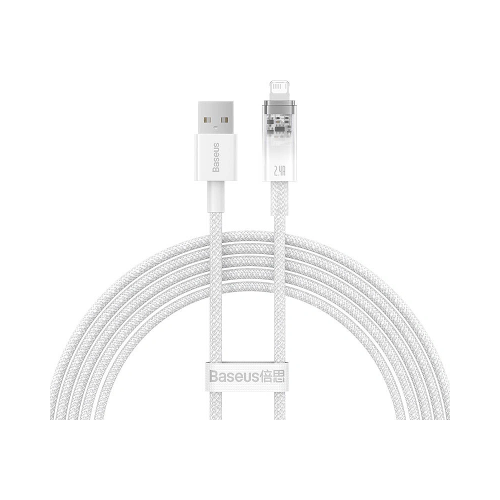 Hurtownia GSM - Cablul Baseus Explorer Series USB-A/Lightning 2m 2.4A (alb) - BSU4319 - {ean13} - Hurt