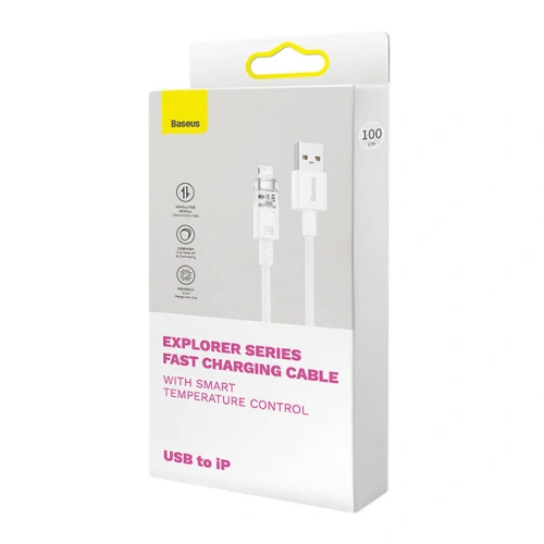 Kabel Baseus Explorer Series USB-A/Lightning 2m 2.4A (biały)