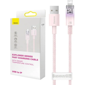 Kabel Baseus Explorer Series USB-A/Lightning 2m 2.4A (różowy)