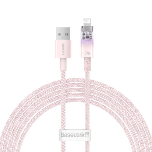 Kabel Baseus Explorer Series USB-A/Lightning 2m 2.4A (różowy)