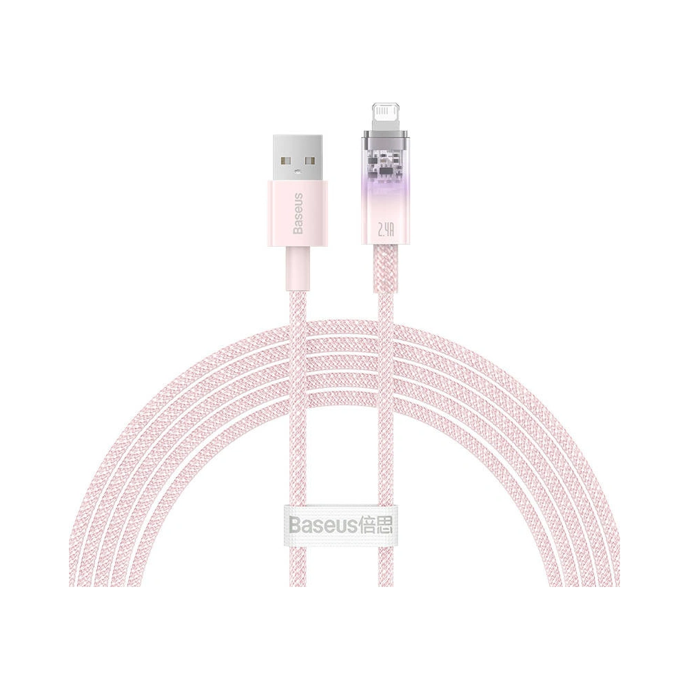 Hurtownia GSM - Cablu Baseus Explorer Series USB-A/Lightning 2m 2.4A (roz) - BSU4320 - {ean13} - Hurt