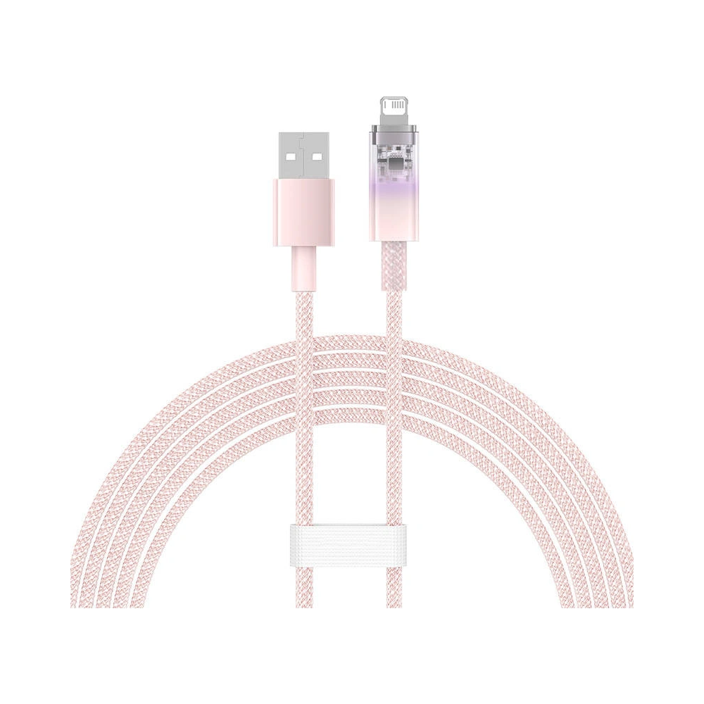 Hurtownia GSM - Cablu Baseus Explorer Series USB-A/Lightning 2m 2.4A (roz) - BSU4320 - {ean13} - Hurt