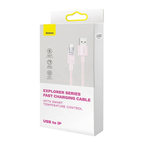 Kabel Baseus Explorer Series USB-A/Lightning 2m 2.4A (różowy)