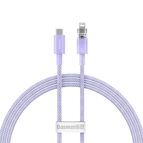 Kabel Baseus Explorer Series USB-C/Lightning 1m 20W (fioletowy)