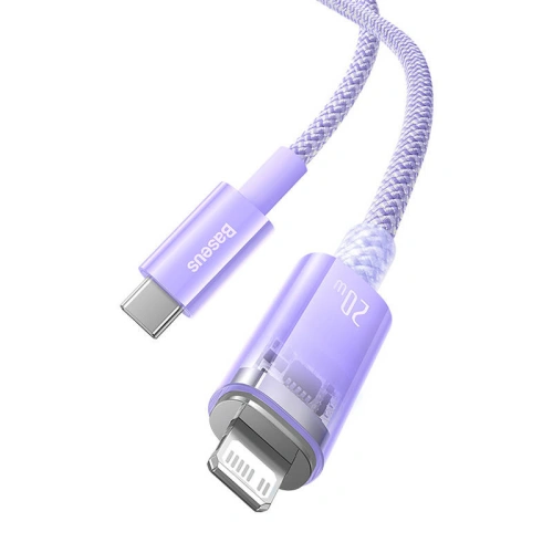 Kabel Baseus Explorer Series USB-C/Lightning 1m 20W (fioletowy)