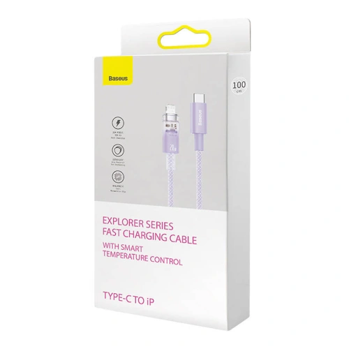 Kabel Baseus Explorer Series USB-C/Lightning 1m 20W (fioletowy)