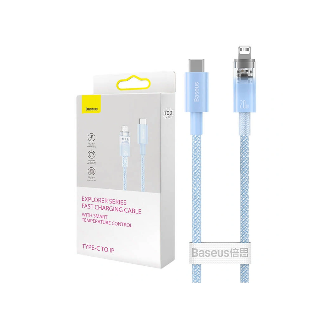 Hurtownia GSM - Cablu Baseus Explorer Series USB-C/Lightning 1m 20W (albastru) - BSU4322 - {ean13} - Hurt