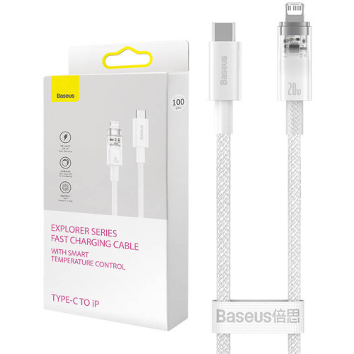 Baseus Distributor - 6932172629069 - BSU4323 - Baseus Explorer Series USB-C/Lightning Cable 1m 20W (white) - B2B homescreen