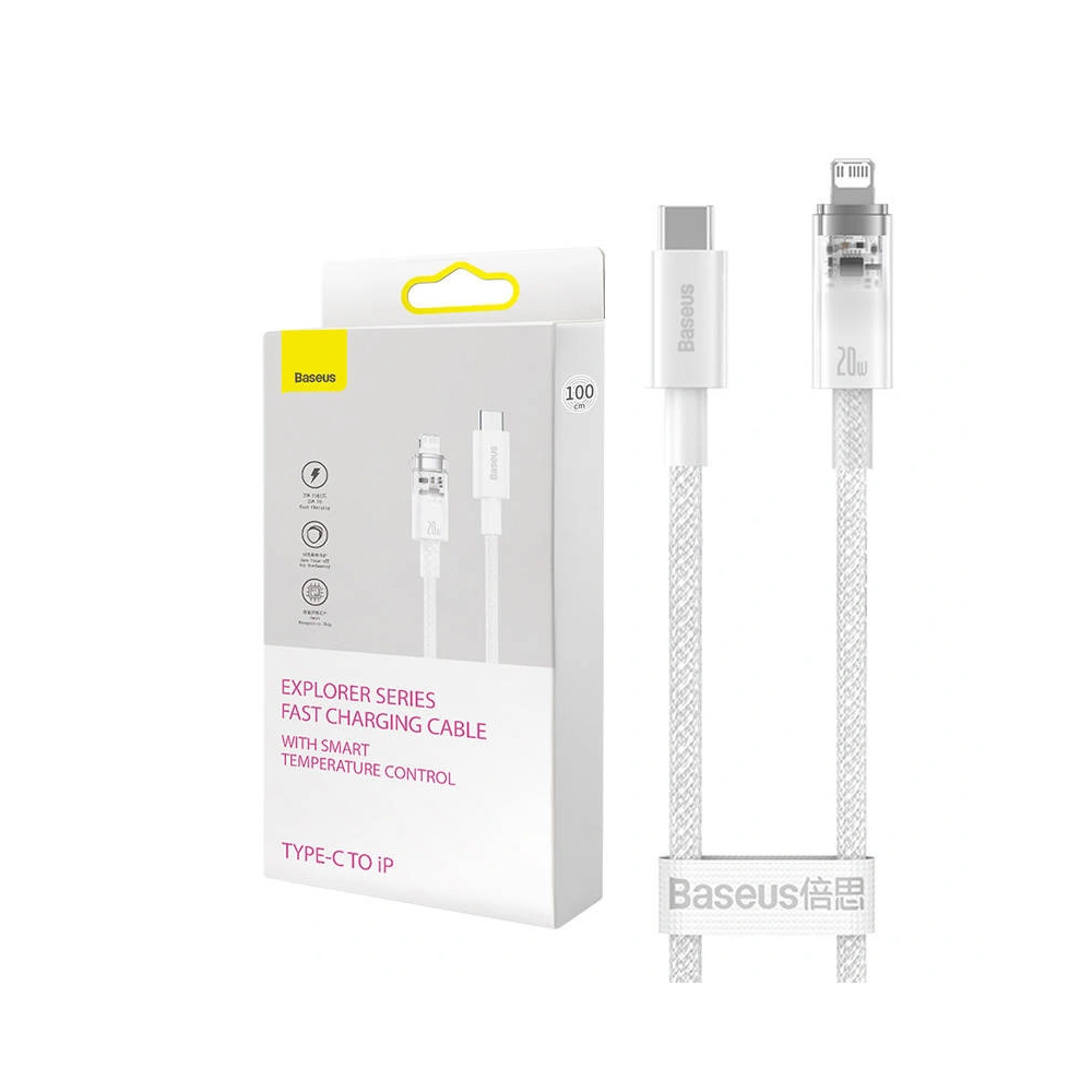 Hurtownia GSM - Kabel Baseus Explorer Series USB-C/Lightning 1m 20W (weiß) - BSU4323 - {ean13} - Hurt