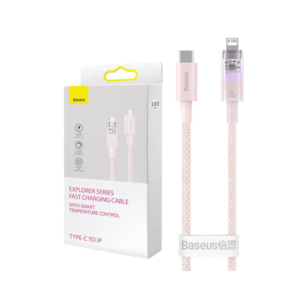 Hurtownia GSM - Cablul Baseus Explorer Series USB-C/Lightning 1m 20W (roz) - BSU4324 - {ean13} - Hurt