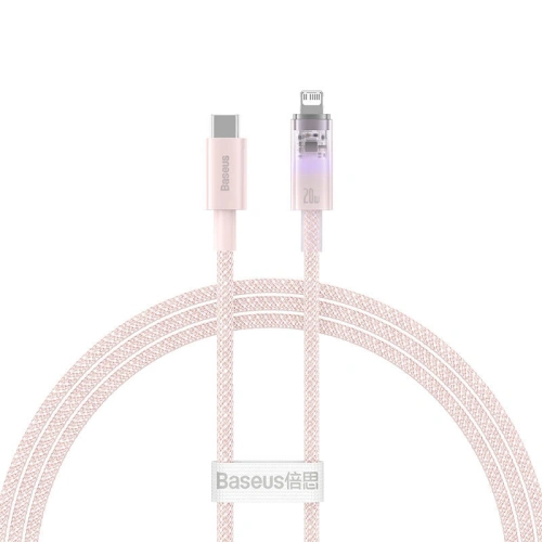 Kabel Baseus Explorer Series USB-C/Lightning 1m 20W (różowy)