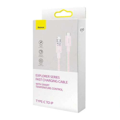 Kabel Baseus Explorer Series USB-C/Lightning 1m 20W (różowy)