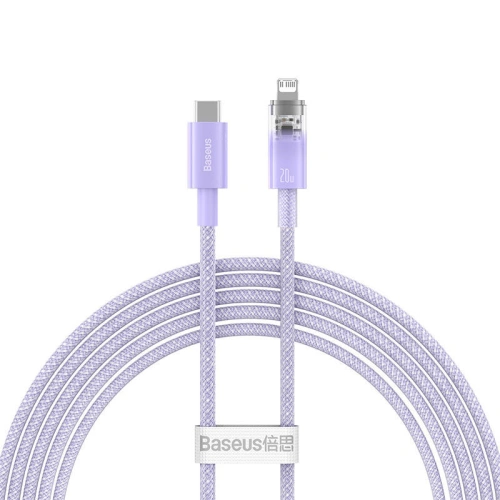 Kabel Baseus Explorer Series USB-C/Lightning 2m 20W (fioletowy)