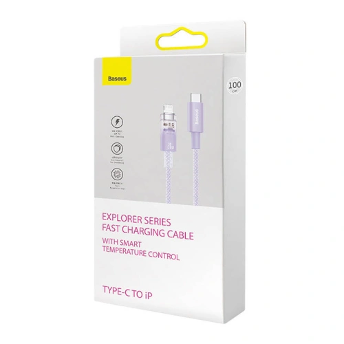 Kabel Baseus Explorer Series USB-C/Lightning 2m 20W (fioletowy)