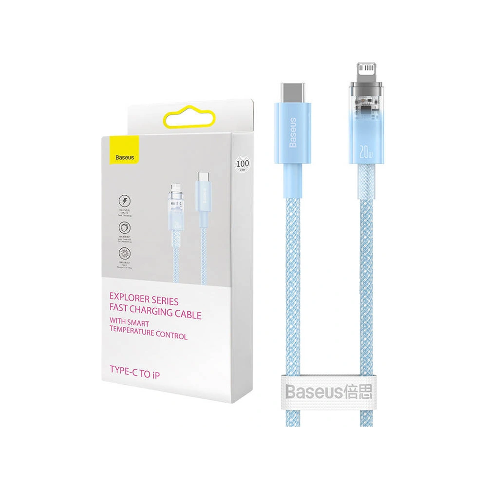 Hurtownia GSM - Cablul Baseus Explorer Series USB-C/Lightning 2m 20W (albastru) - BSU4326 - {ean13} - Hurt