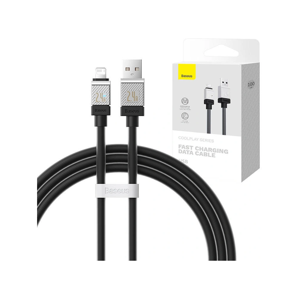 Hurtownia GSM - Cablu Baseus CoolPlay Series USB-A/Lightning 20W 2m (negru) - BSU4327 - {ean13} - Hurt