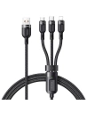Kabel 3w1 Mcdodo CA-0930 USB-A/USB-C - Lightning - microUSB 6A, 1.2m (schwarz)