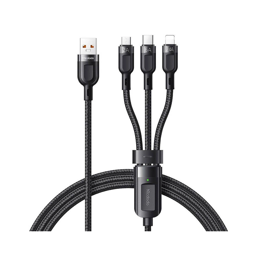 Hurtownia GSM - Kabel 3w1 Mcdodo CA-0930 USB-A/USB-C - Lightning - microUSB 6A, 1.2m (černý) - MDD116 - {ean13} - Hurt