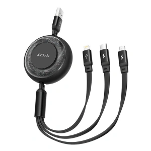 Hurtownia GSM - Kabel 3w1 Mcdodo CA-3570 USB-A/USB-C - Lightning - microUSB 1.2m (negru) - MDD126 - {ean13} - Hurt