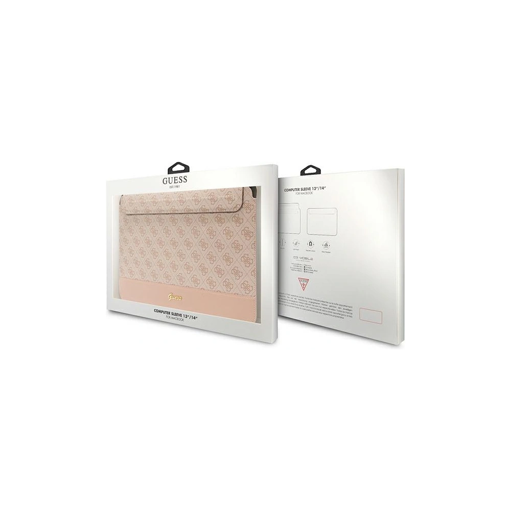 Hurtownia GSM - Etui Guess Sleeve GUCS14PS4SGP 14 hüvelyk rózsaszín/pink 4G csíkos fém logó - GUE2617 - {ean13} - Hurt
