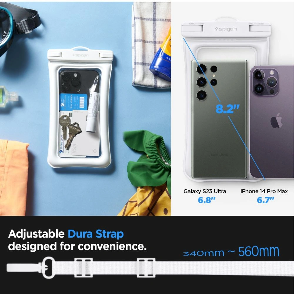 Hurtownia GSM - Vízálló tok Spigen A610 Univerzális Vízálló Úszó Tok Fehér - SPN2882 - {ean13} - Hurt