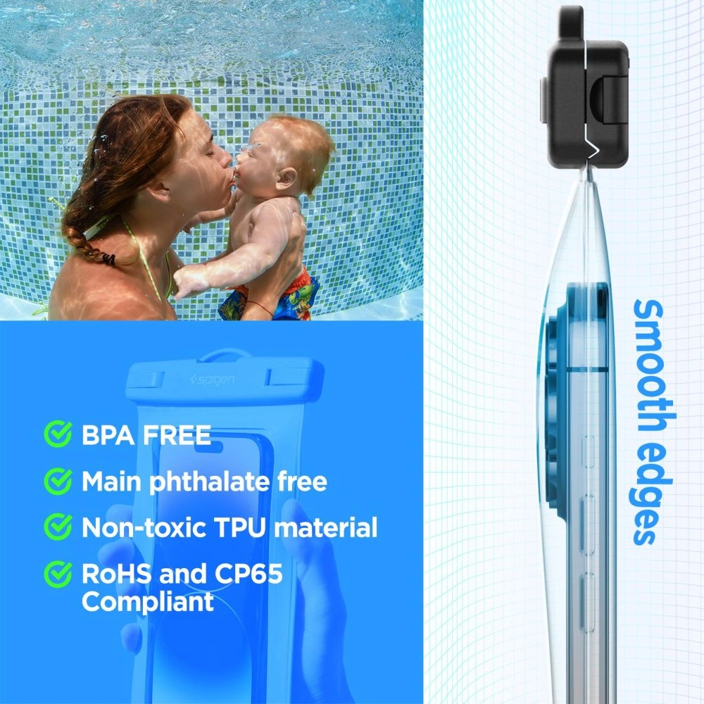 Hurtownia GSM - Wasserdichtes Etui Spigen A601 Universal Waterproof Case Aqua Blau - SPN2884 - {ean13} - Hurt
