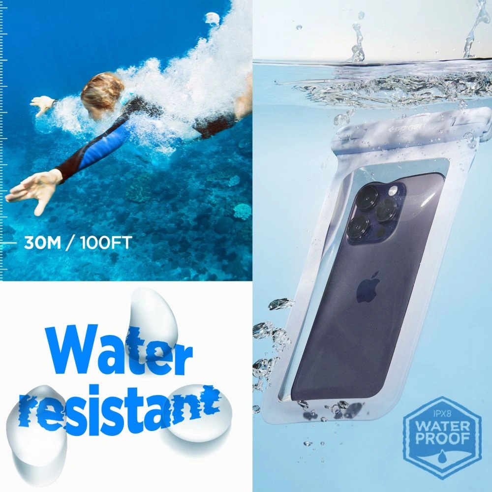 Hurtownia GSM - Wasserdichtes Etui Spigen A601 Universal Waterproof Case Aqua Blau - SPN2884 - {ean13} - Hurt