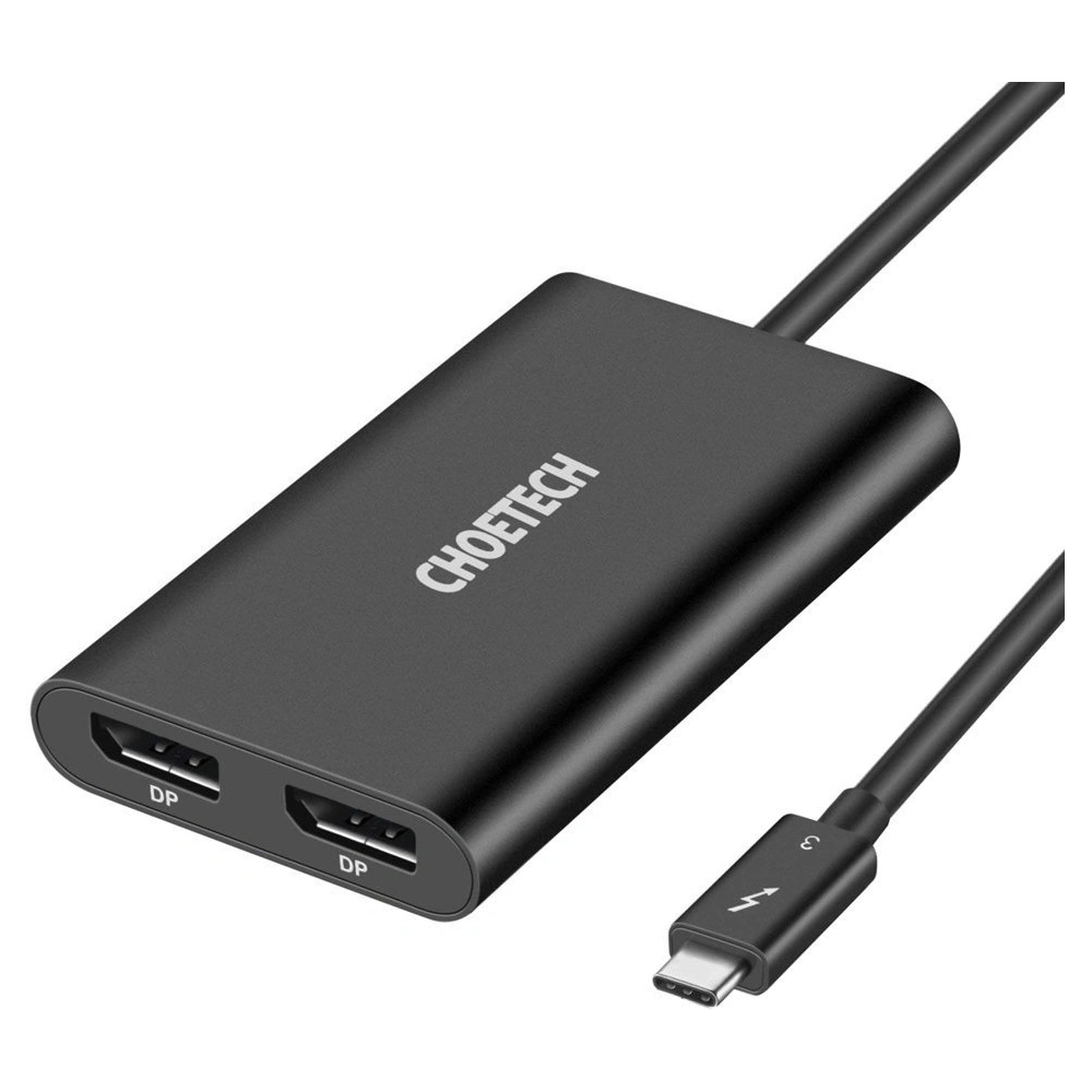 Hurtownia GSM - Adaptér HUB Choetech HUB-D03 USB-C Thunderbolt 3 (40Gbps)/2xDisplayPort 4K 60Hz černý - CHT65 - {ean13} - Hurt