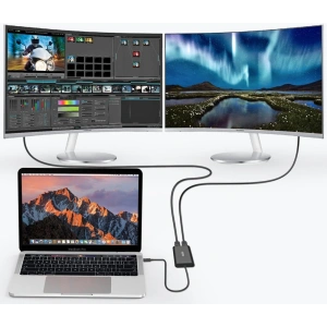 Hurtownia GSM - Adapter HUB Choetech HUB-D03 USB-C Thunderbolt 3 (40Gbps)/2xDisplayPort 4K 60Hz schwarz - CHT65 - {ean13} - Hurt