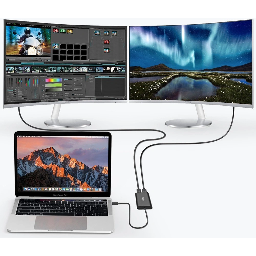 Hurtownia GSM - Adaptér HUB Choetech HUB-D03 USB-C Thunderbolt 3 (40Gbps)/2xDisplayPort 4K 60Hz černý - CHT65 - {ean13} - Hurt