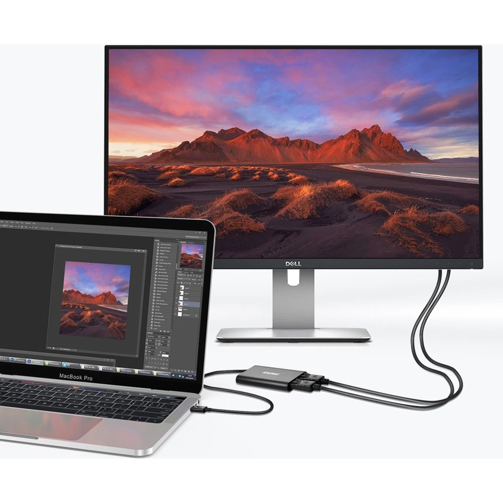 Hurtownia GSM - Adaptér HUB Choetech HUB-D03 USB-C Thunderbolt 3 (40Gbps)/2xDisplayPort 4K 60Hz černý - CHT65 - {ean13} - Hurt