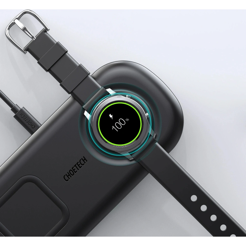 Hurtownia GSM - Bezdrátová nabíječka Choetech T570-S Qi 10W pro telefon a Samsung Galaxy Watch černá - CHT71 - {ean13} - Hurt