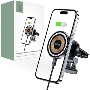 Hurtownia GSM - Uchyt do auta s bezdrátovou nabíječkou Tech-Protect MM15W-V5 Magnetic MagSafe Vent Car Mount Wireless Charger 15W Black - THP2047 - {ean13} - Hurt