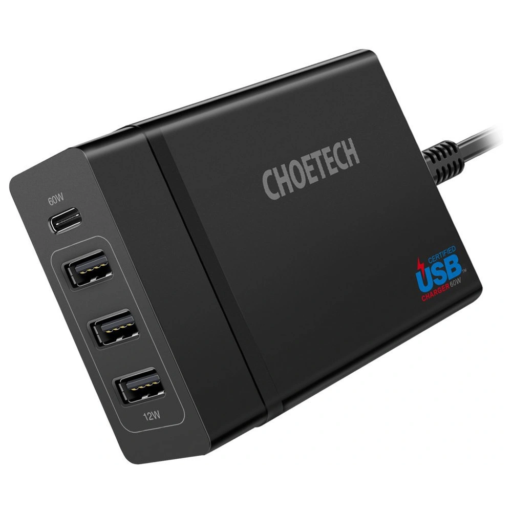 Hurtownia GSM - Netzteil Choetech PD72-1C3U 3x USB-A/USB-C 60W Power Delivery schwarz - CHT77 - {ean13} - Hurt