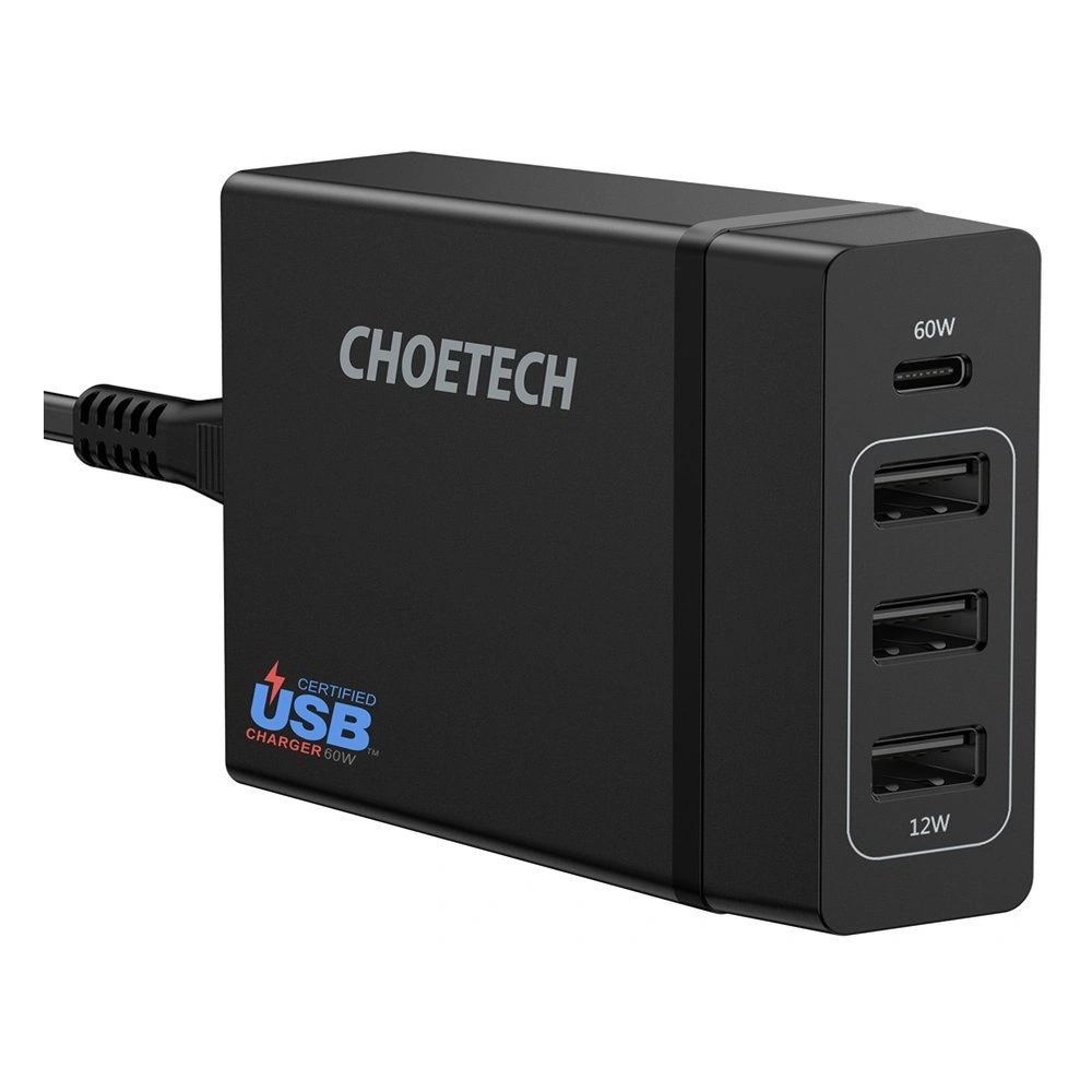 Hurtownia GSM - Netzteil Choetech PD72-1C3U 3x USB-A/USB-C 60W Power Delivery schwarz - CHT77 - {ean13} - Hurt