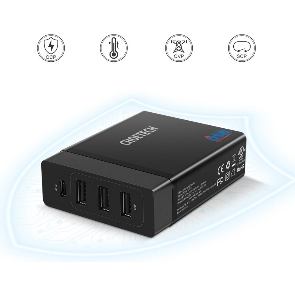 Hurtownia GSM - Netzteil Choetech PD72-1C3U 3x USB-A/USB-C 60W Power Delivery schwarz - CHT77 - {ean13} - Hurt