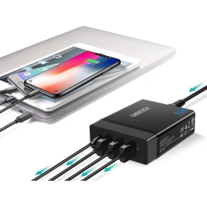 Hurtownia GSM - Încărcător rețea Choetech PD72-1C3U 3x USB-A/USB-C 60W Power Delivery negru - CHT77 - {ean13} - Hurt