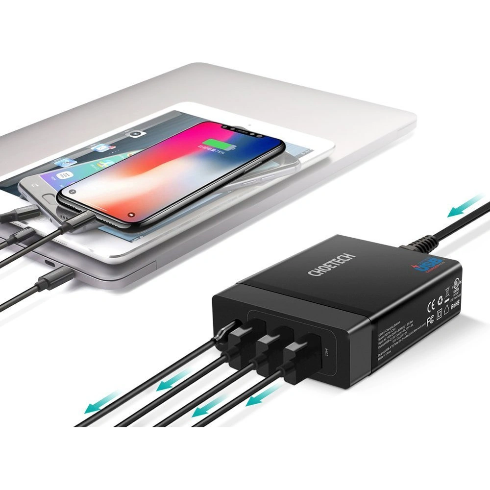 Hurtownia GSM - Netzteil Choetech PD72-1C3U 3x USB-A/USB-C 60W Power Delivery schwarz - CHT77 - {ean13} - Hurt