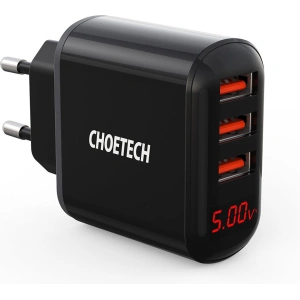 Hurtownia GSM - Încărcător de rețea Choetech Q5009-EU 3x USB-A 3,4A negru - CHT78 - {ean13} - Hurt