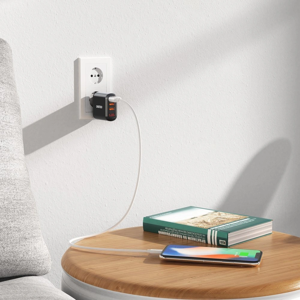 Hurtownia GSM - Hálózati töltő Choetech Q5009-EU 3x USB-A 3,4A fekete - CHT78 - {ean13} - Hurt