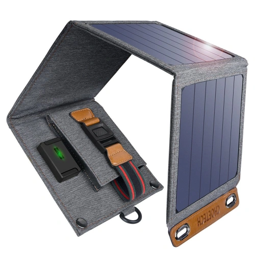 Ładowarka solarna Choetech SC004 USB-A 14W rozkładana szara